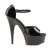 Pleaser Sandalia de Tacón DELIGHT-660FH Negro Rojo EU-42 / US-12