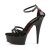 Pleaser Sandalia de Tacón DELIGHT-662 Negro Charol EU-37 / US-7
