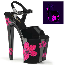 Pleaser XTREME-809HB Sandalias de Plataforma Charol Negro neón EU-38 / US-8