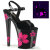 Pleaser XTREME-809HB Sandalias de Plataforma Charol Negro neón EU-38 / US-8