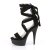 Pleaser Sandalia de Tacón DELIGHT-671 Negro Ante EU-35 / US-5