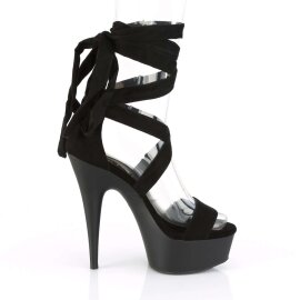Pleaser Sandalia de Tacón DELIGHT-671 Negro Ante EU-37 / US-7
