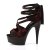 Pleaser Sandalia de Tacón DELIGHT-678LC Rojo Negro EU-41 / US-11