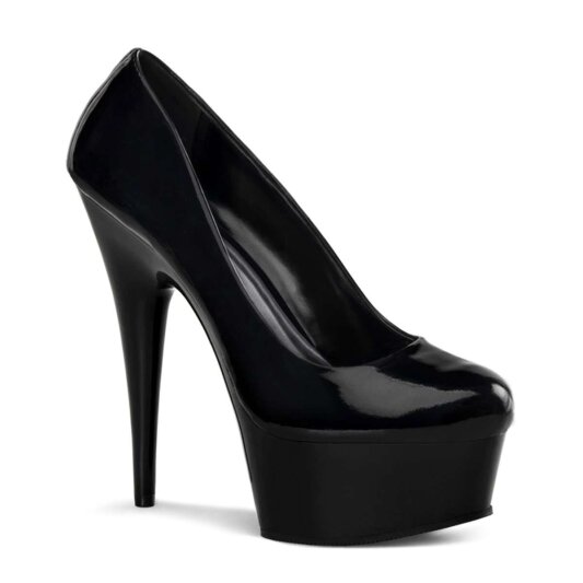 Pleaser Sandalia de Tacón DELIGHT-685 Negro Charol EU-35 / US-5