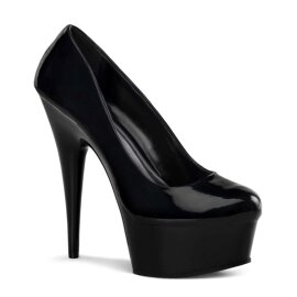 Pleaser Sandalia de Tacón DELIGHT-685 Negro Charol...