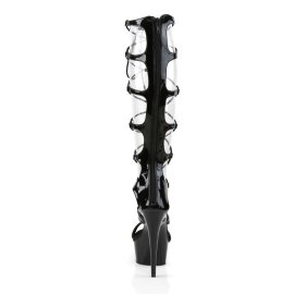 Pleaser Sandalia de Tacón DELIGHT-698 Negro Charol EU-35 / US-5