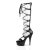 Pleaser Sandalia de Tacón DELIGHT-698 Negro Charol EU-35 / US-5