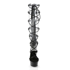 Pleaser Sandalia de Tacón DELIGHT-698 Negro Charol...