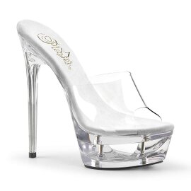 Pleaser Zapato Abierto ECLIPSE-601 Plata Transparente...