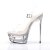 Pleaser Sandalia de Tacón ECLIPSE-608 Plata Transparente EU-37 / US-7