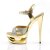 Pleaser Sandalia de Tacón ECLIPSE-619G Dorado Metalizado Cromo EU-35 / US-5