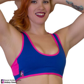 PoleFit Top Retro Sport S Azul / Fucsia
