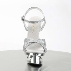 Pleaser Sandalia de Tacón ECLIPSE-619G Plata Multi...