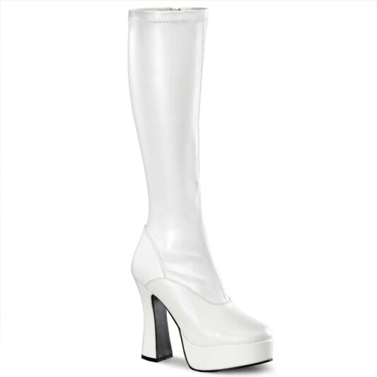 Pleaser Bota ELECTRA-2000Z Blanco Elástico Piel Sintética EU-38 / US-8