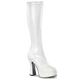 Pleaser Bota ELECTRA-2000Z Blanco Elástico Piel...