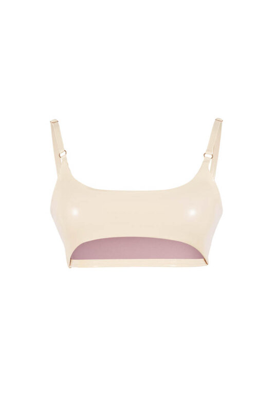 Naughty Thoughts Top Sinner Underboob Vinilo Crema XS