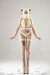 Tanga Naughty Thoughts de vinilo Crema S