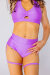 AMBR Designs Con Ligueros Tiro Alto Pantalones Cortos Lila XL