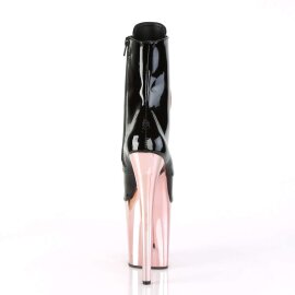 Pleaser Botín FLAMINGO-1020 Negro Charol Oro Rosado Claro Metalizado EU-35 / US-5