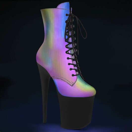 Pleaser Botín FLAMINGO-1020REFL Multicolor Reflectante Negro EU-35 / US-5