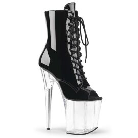 Pleaser Botín FLAMINGO-1021 Negro Charol Transparente EU-35 / US-5