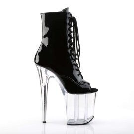 Pleaser Botín FLAMINGO-1021 Negro Charol Transparente EU-35 / US-5