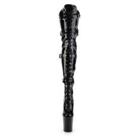 Pleaser Bota Alta FLAMINGO-3028 Negro Charol...
