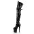 Pleaser Bota Alta FLAMINGO-3028 Negro Charol ElásticoEU-37 / US-7