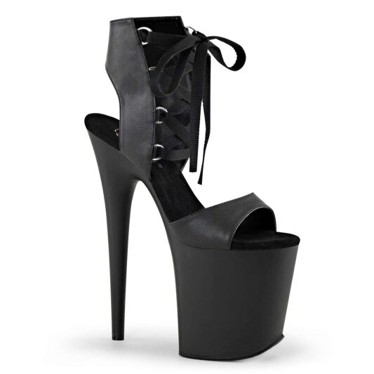 Pleaser Sandalia de Tacón FLAMINGO-800-14 Negro Imitación CueroEU-37 / US-7