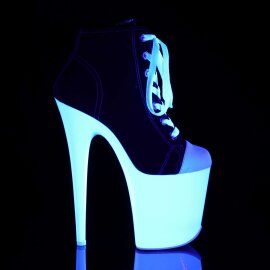 Pleaser Botín FLAMINGO-800SK-02 Negro Blanco-Neón EU-35 / US-5