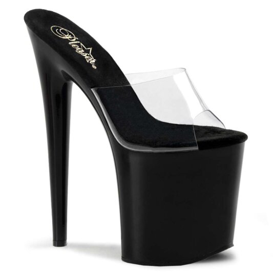 Pleaser Zapato Abierto FLAMINGO-801 Negro Transparente EU-35 / US-5