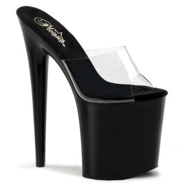 Pleaser Zapato Abierto FLAMINGO-801 Negro Transparente...