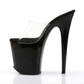 Pleaser Zapato Abierto FLAMINGO-801 Negro Transparente EU-37 / US-7
