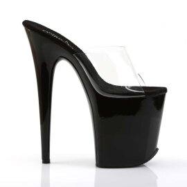 Pleaser Zapato Abierto FLAMINGO-801 Negro Transparente EU-37 / US-7
