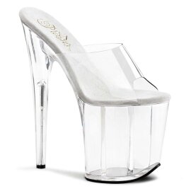 Pleaser Zapato Abierto FLAMINGO-801 Plata Transparente...