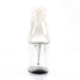 Pleaser Zapato Abierto FLAMINGO-801 Plata Transparente...