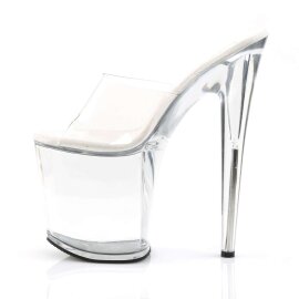 Pleaser Zapato Abierto FLAMINGO-801 Plata Transparente EU-35 / US-5