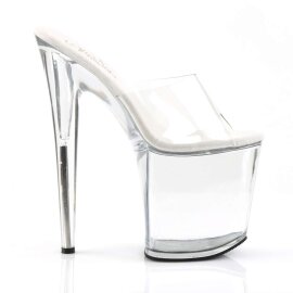 Pleaser Zapato Abierto FLAMINGO-801 Plata Transparente EU-35 / US-5