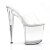 Pleaser Zapato Abierto FLAMINGO-801 Plata Transparente EU-35 / US-5