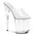 Pleaser Zapato Abierto FLAMINGO-801 Plata Transparente EU-37 / US-7