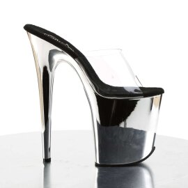 Pleaser Zapato Abierto FLAMINGO-801 Plata Transparente Metalizado EU-37 / US-7