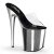Pleaser Zapato Abierto FLAMINGO-801 Plata Transparente Metalizado EU-37 / US-7