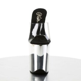 Pleaser Zapato Abierto FLAMINGO-801 Plata Transparente Metalizado EU-38 / US-8