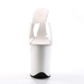 Pleaser Zapato Abierto FLAMINGO-801 Blanco Transparente...