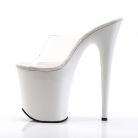 Pleaser Zapato Abierto FLAMINGO-801 Blanco Transparente EU-37 / US-7