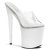 Pleaser Zapato Abierto FLAMINGO-801 Blanco Transparente EU-37 / US-7