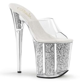 Pleaser Zapato Abierto FLAMINGO-801G Plata Transparente...
