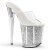 Pleaser Zapato Abierto FLAMINGO-801G Plata Transparente Multi Purpurina EU-35 / US-5
