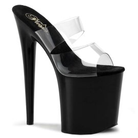 Pleaser Zapato Abierto FLAMINGO-802 Negro Transparente...