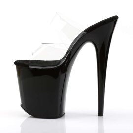 Pleaser Zapato Abierto FLAMINGO-802 Negro Transparente EU-38 / US-8